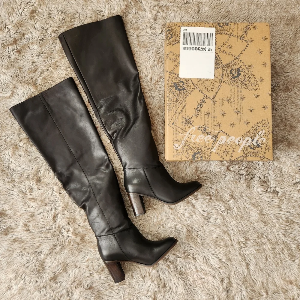 Free‎ People Georgie Over-the-knee Boots in Black Leather
